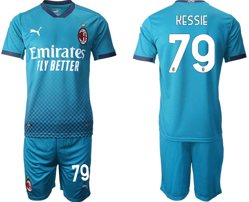 Men 2020-2021 club AC milan away #79 blue Soccer Jerseys->ac milan jersey->Soccer Club Jersey